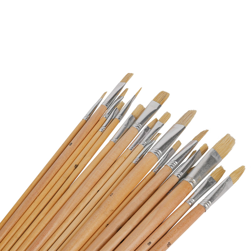 Colorful Wooden Handle Artist Brush Set